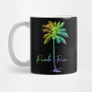 Puerto Rico Rainbow Palm Tree Souvenir Mug